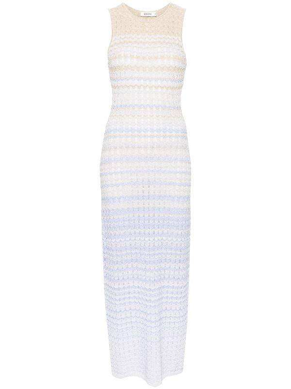 SANDRO Zade chevron-knit maxi dress - Blue