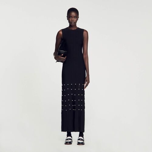SANDRO FRINGED MAXI DRESS