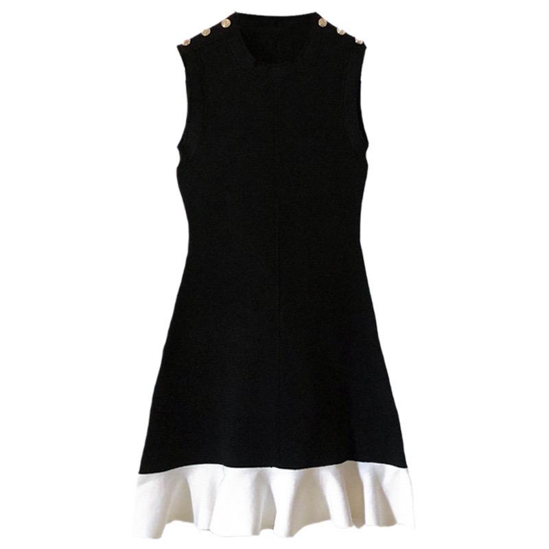SANDRO Cropped two-tone dress - Black SANDRO Cropped two-tone dress - Black