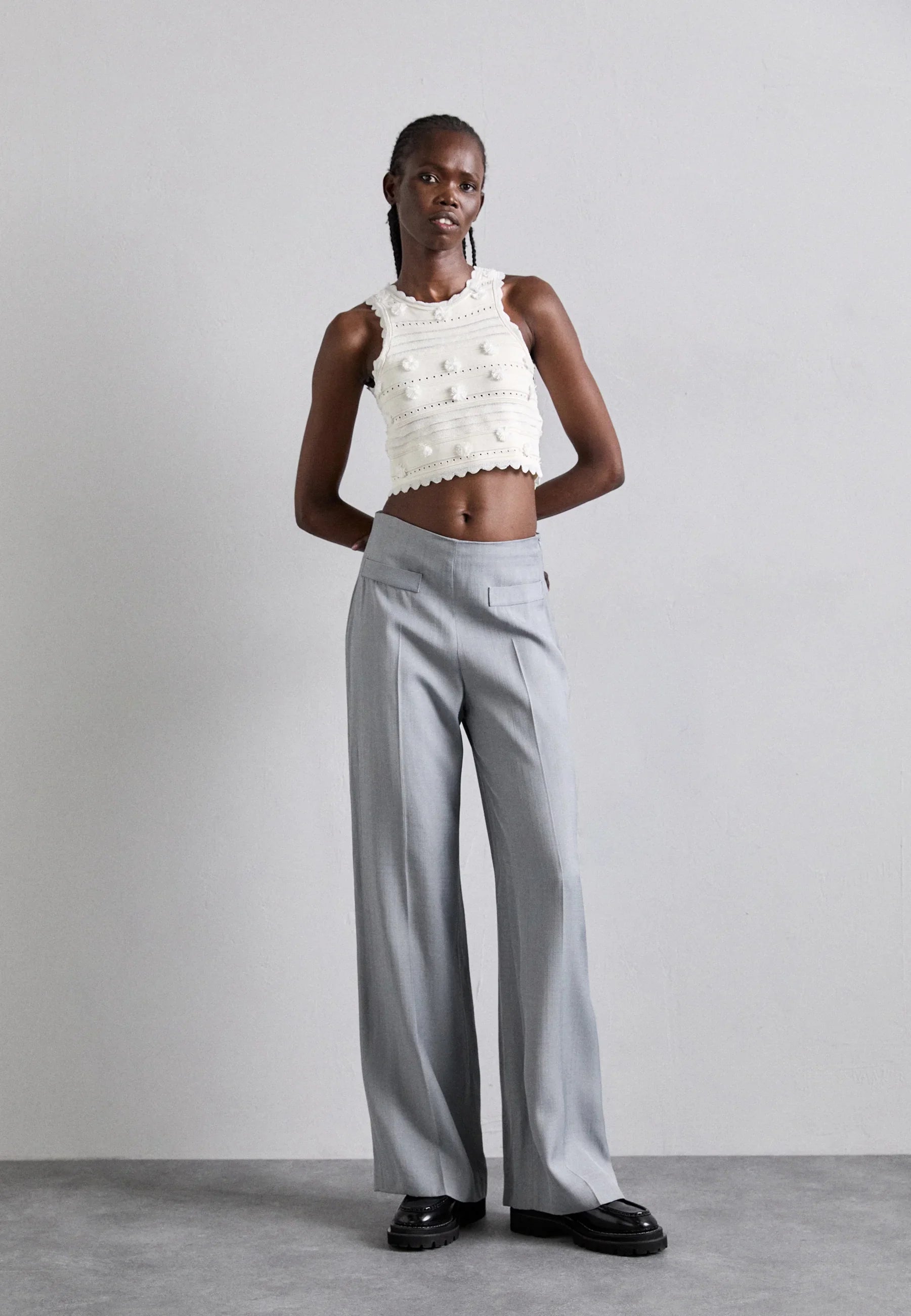 SANDRO AMERICAIN FRILL TOP - White