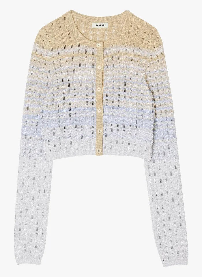 SANDRO Knitted cardigan with gradient effect | Multi-coloured - Blue