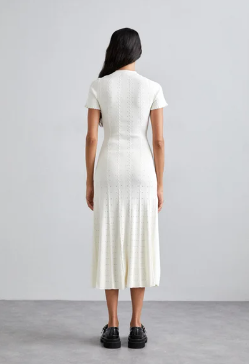 New Season SANDRO ribbed-knit midi dress - White
