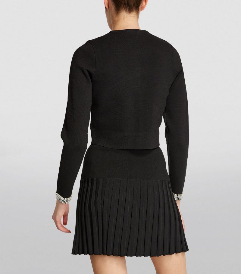 SANDRO Bead-Trim Cardigan- Black