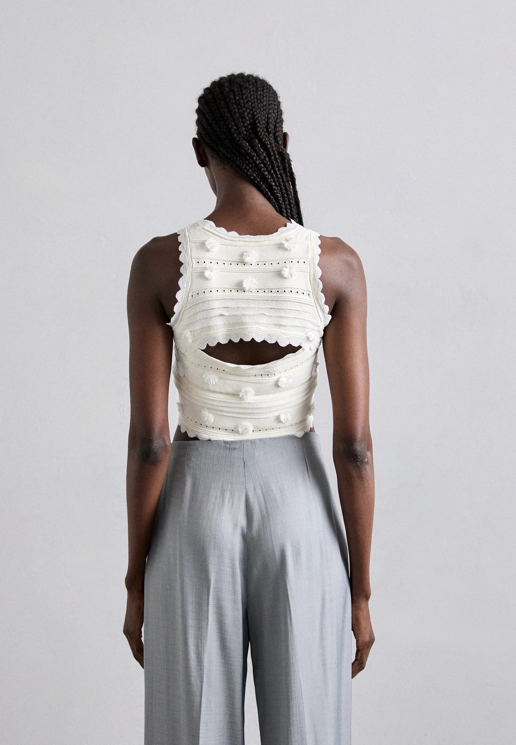 SANDRO AMERICAIN FRILL TOP - White