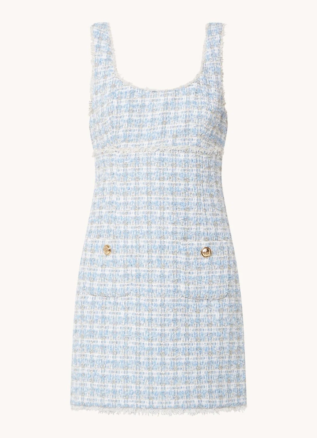 Sandro Mini dress with tweed look and lurex - Blue