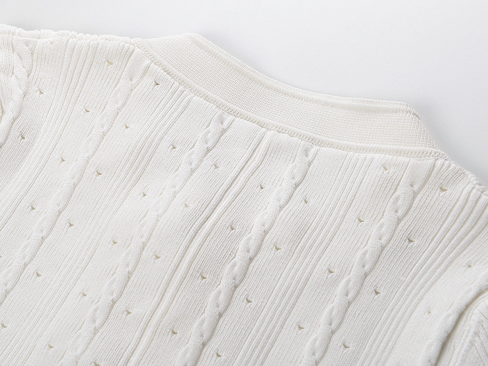 New Season SANDRO ribbed-knit midi dress - White