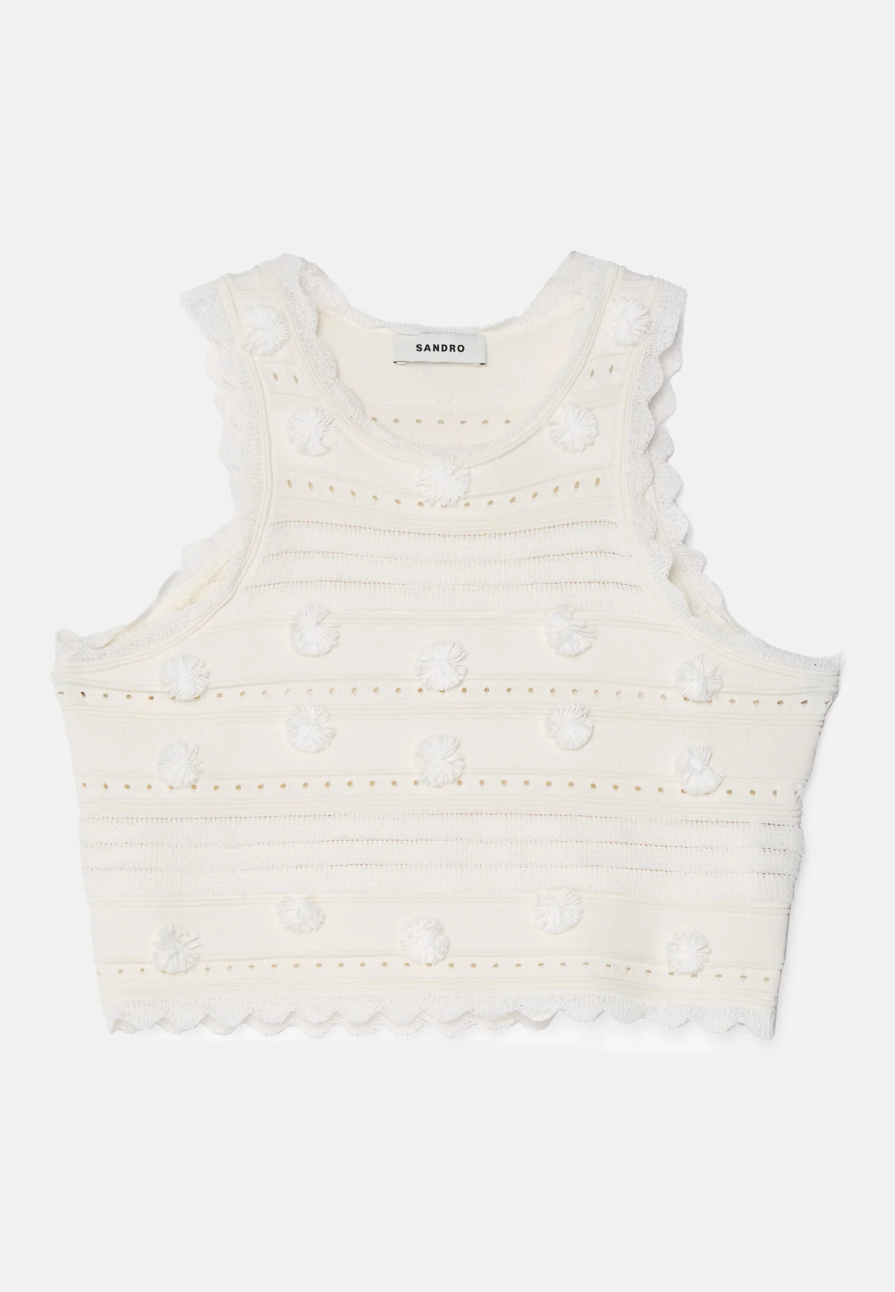 SANDRO AMERICAIN FRILL TOP - White