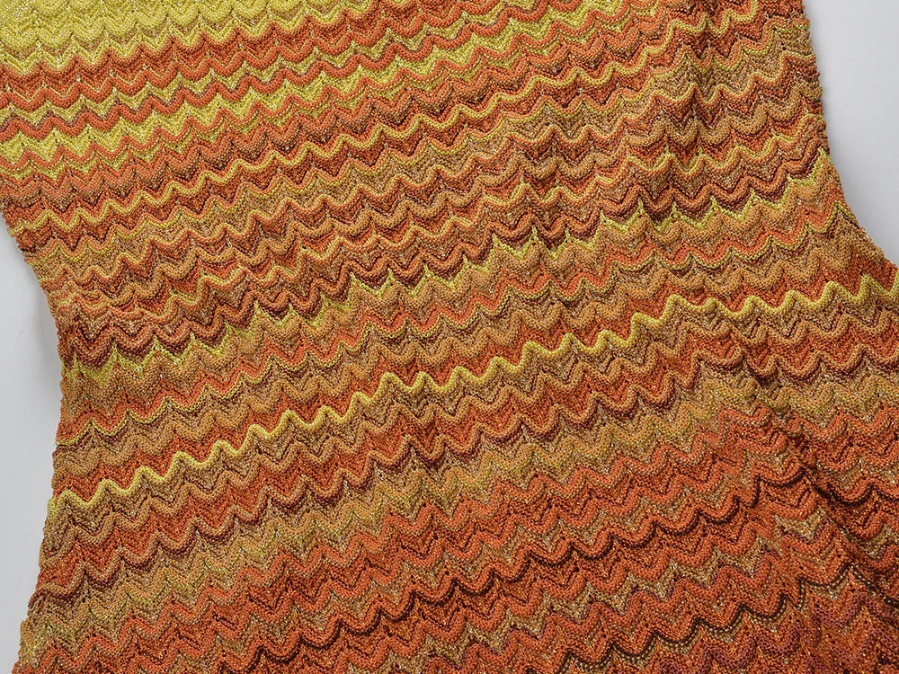 SANDRO Gradient Knitted Maxi Dress sunset