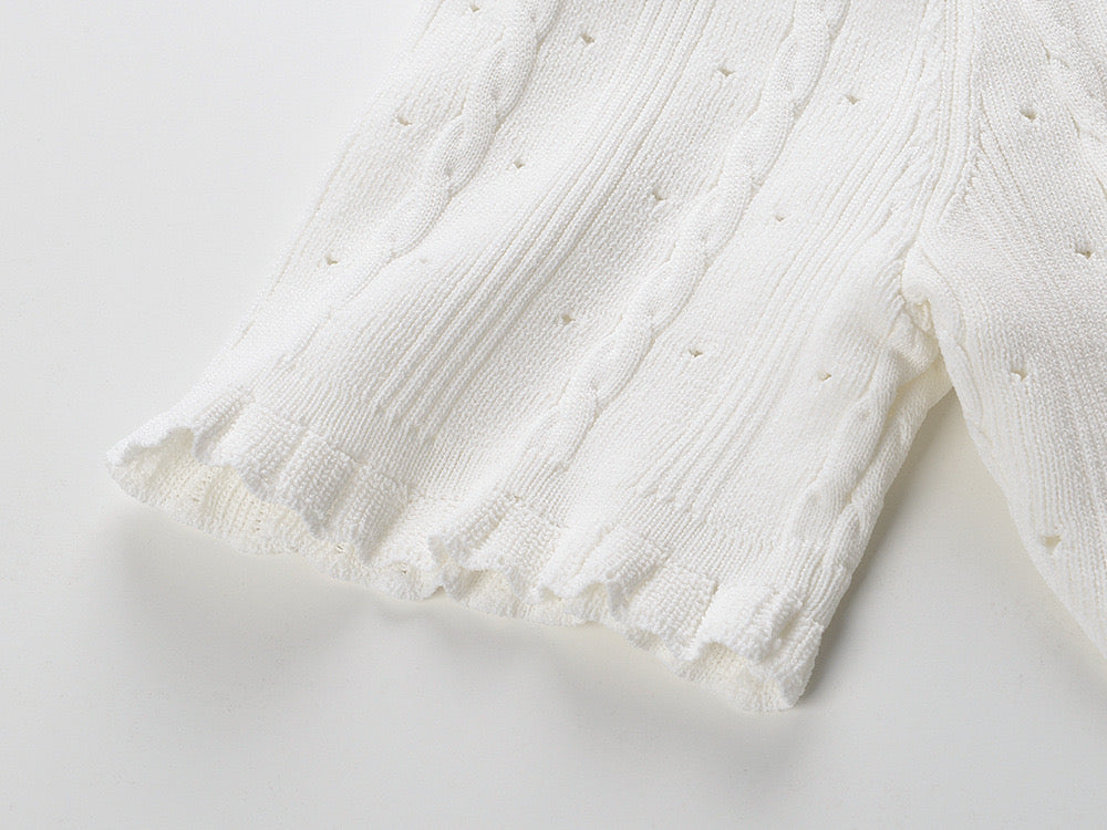 New Season SANDRO ribbed-knit midi dress - White