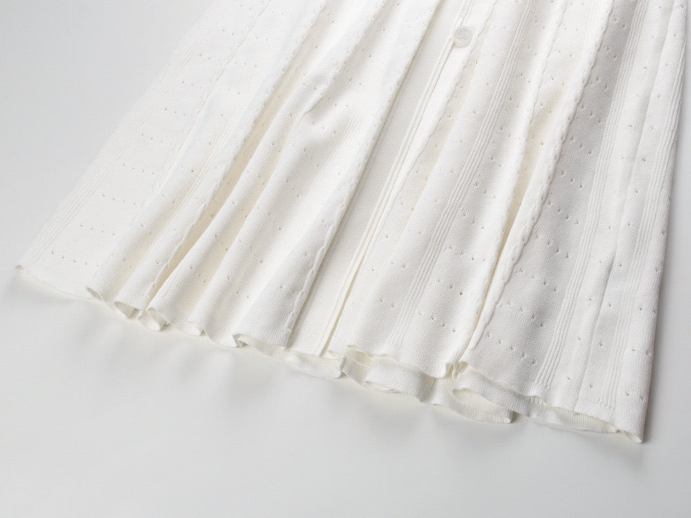 New Season SANDRO ribbed-knit midi dress - White