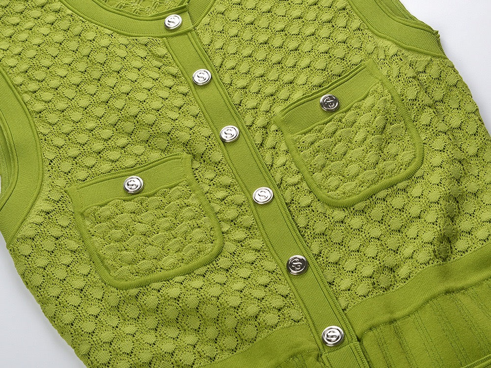 SANDRO lurex sleeveless maxi dress - Green