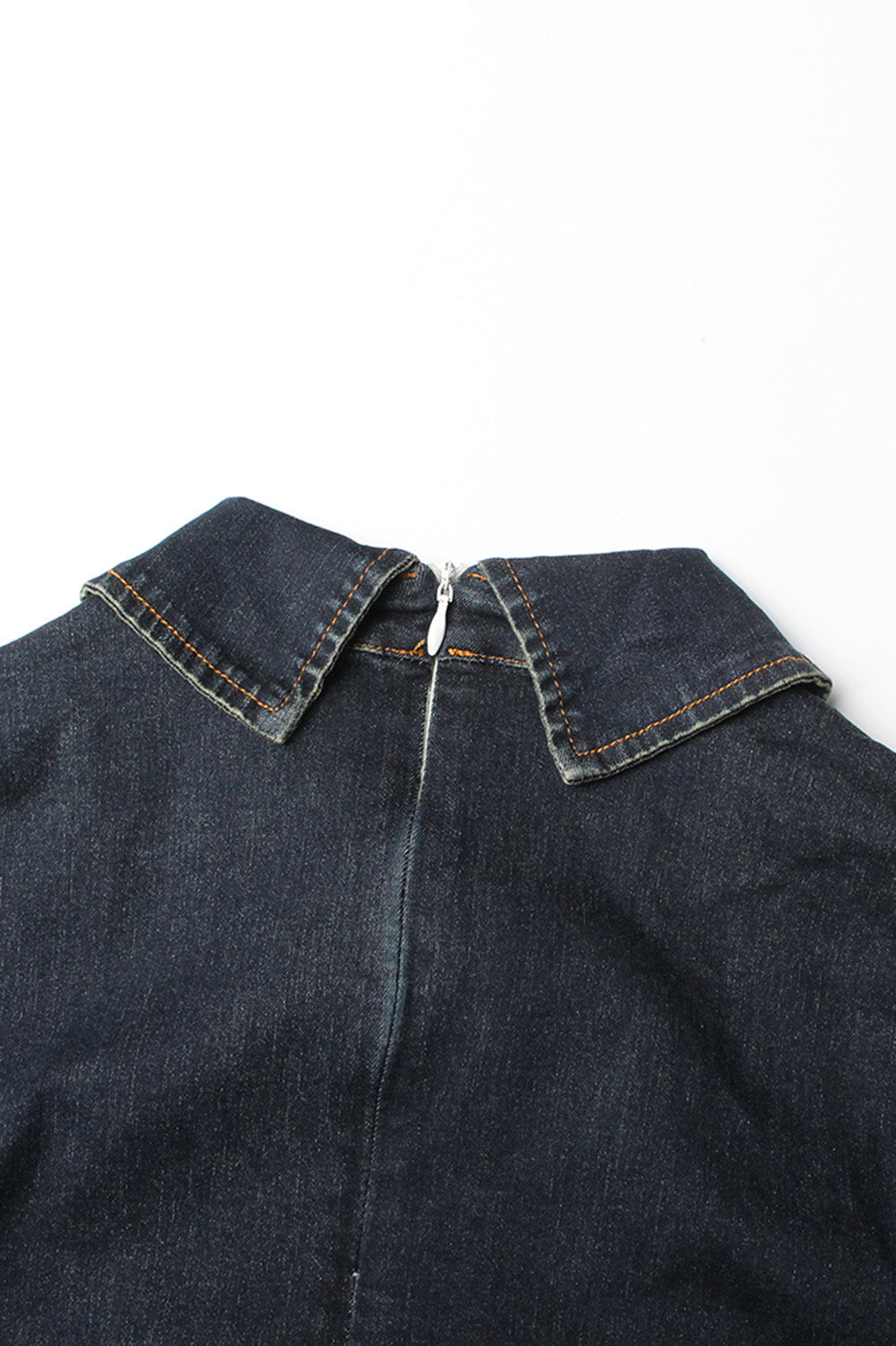 Off Shoulders Denim Top - Dark Blue
