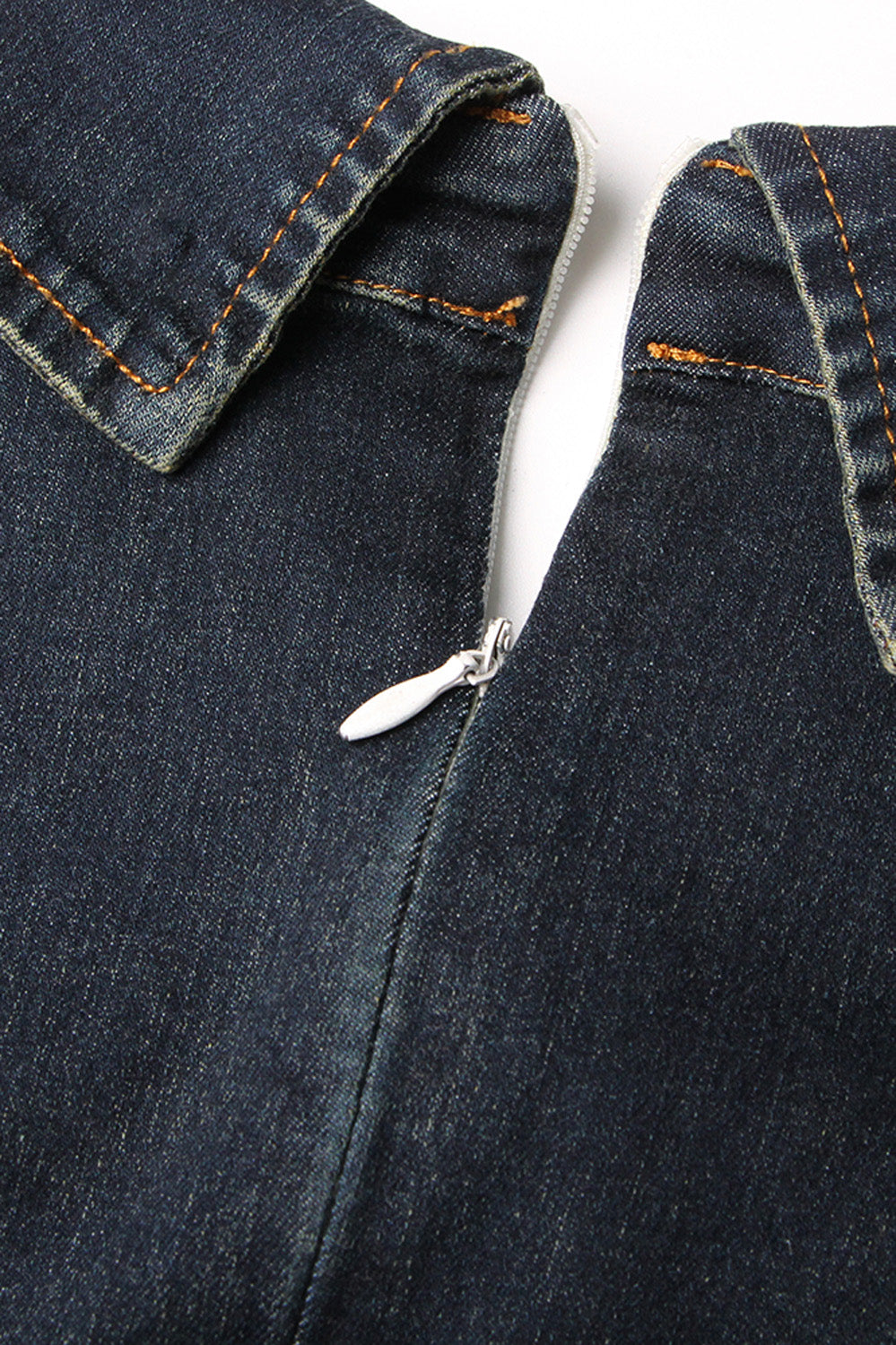 Off Shoulders Denim Top - Dark Blue