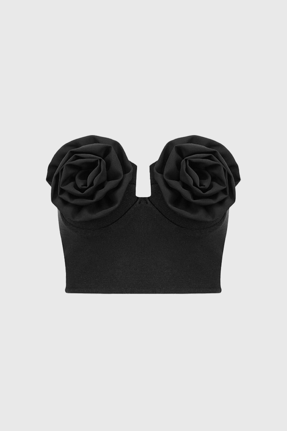 Roses Bandeau Top - Black