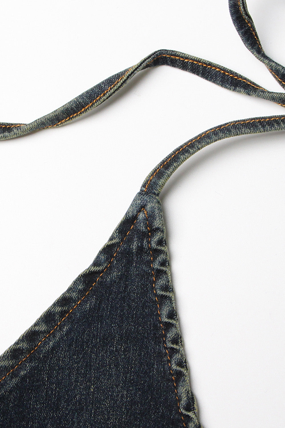 Off Shoulders Denim Top - Dark Blue