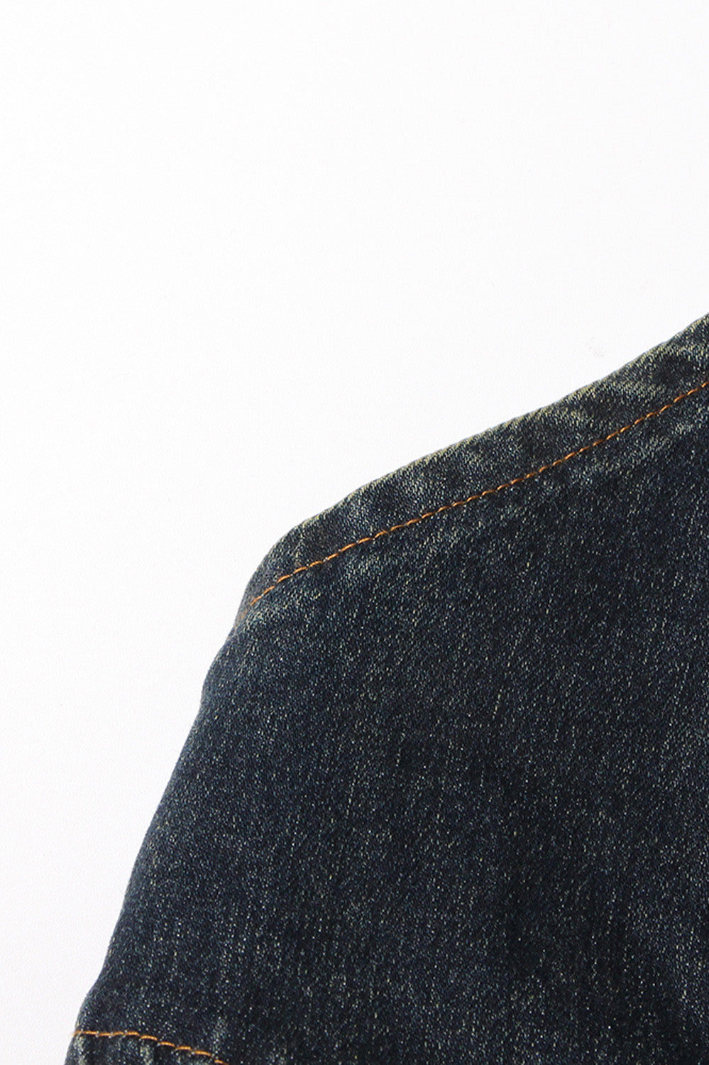 Off Shoulders Denim Top - Dark Blue