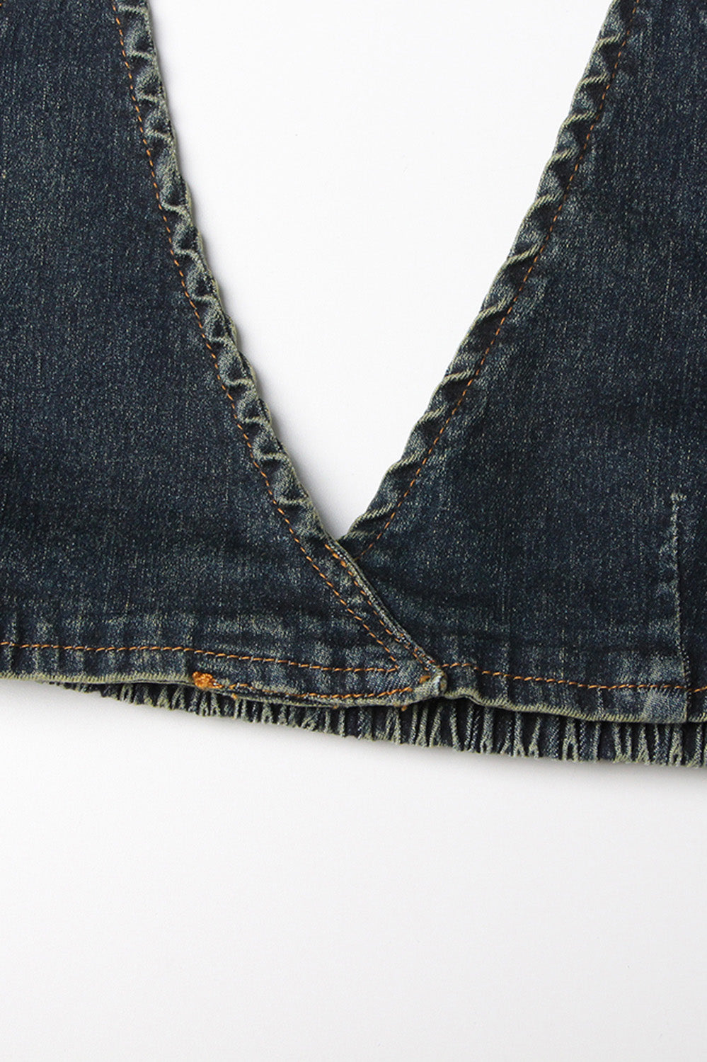 Off Shoulders Denim Top - Dark Blue