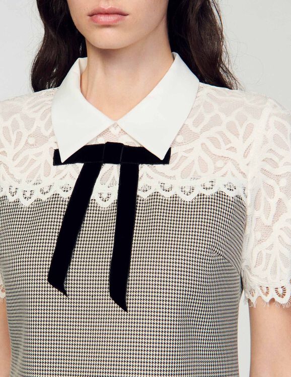SANDRO Two-material short dress