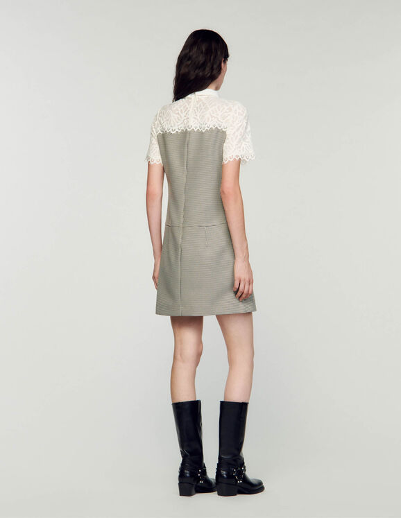 SANDRO Two-material short dress