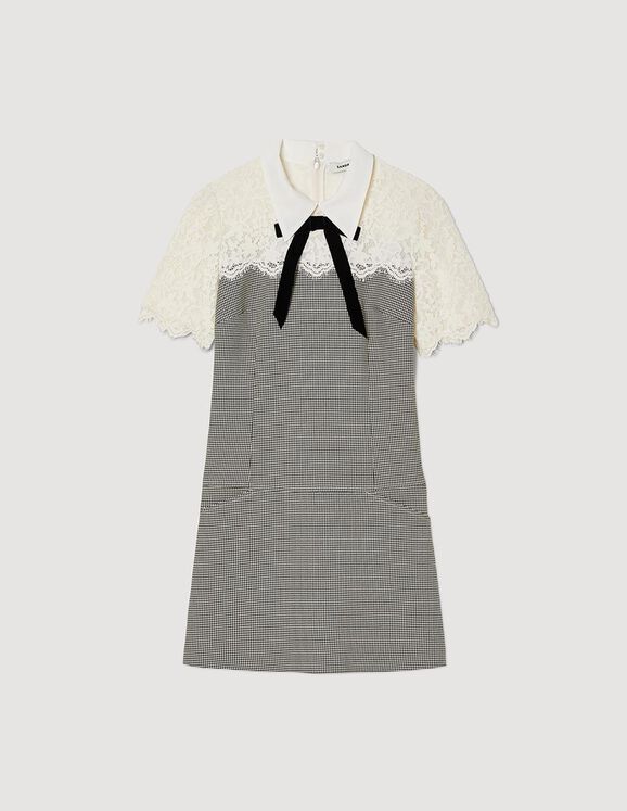 SANDRO Two-material short dress