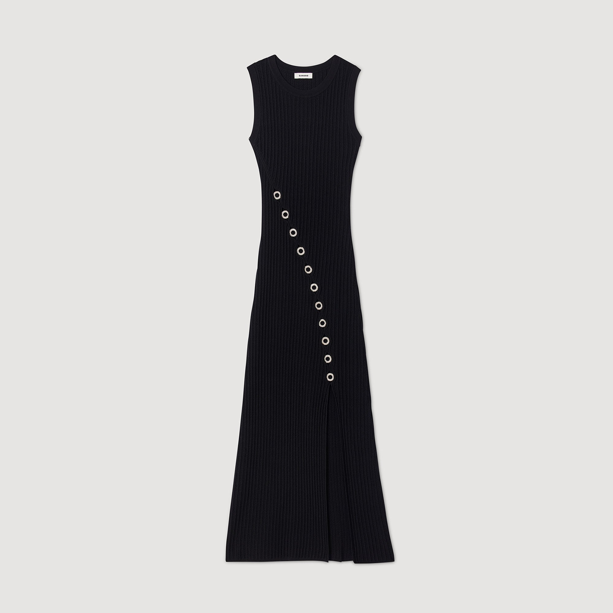 SANDRO Maxi dress with rhinestone jewellery