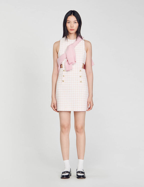 SANDRO Openwork tweed dress