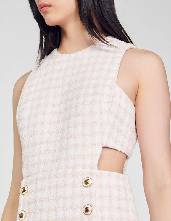 SANDRO Openwork tweed dress