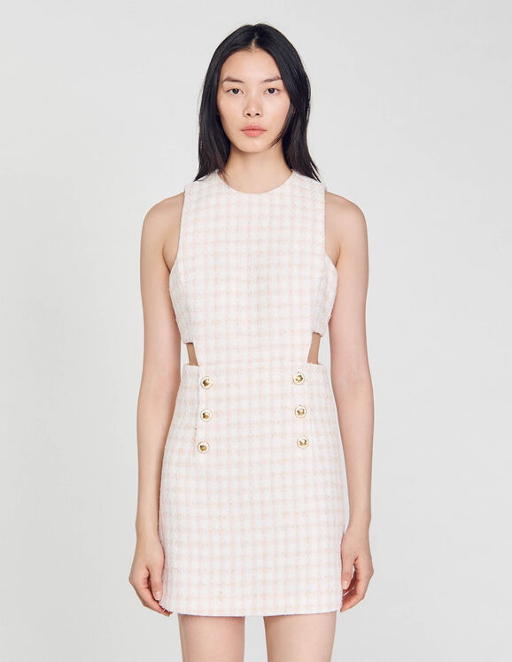 SANDRO Openwork tweed dress