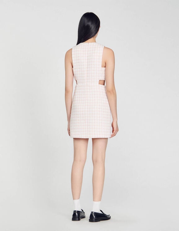 SANDRO Openwork tweed dress