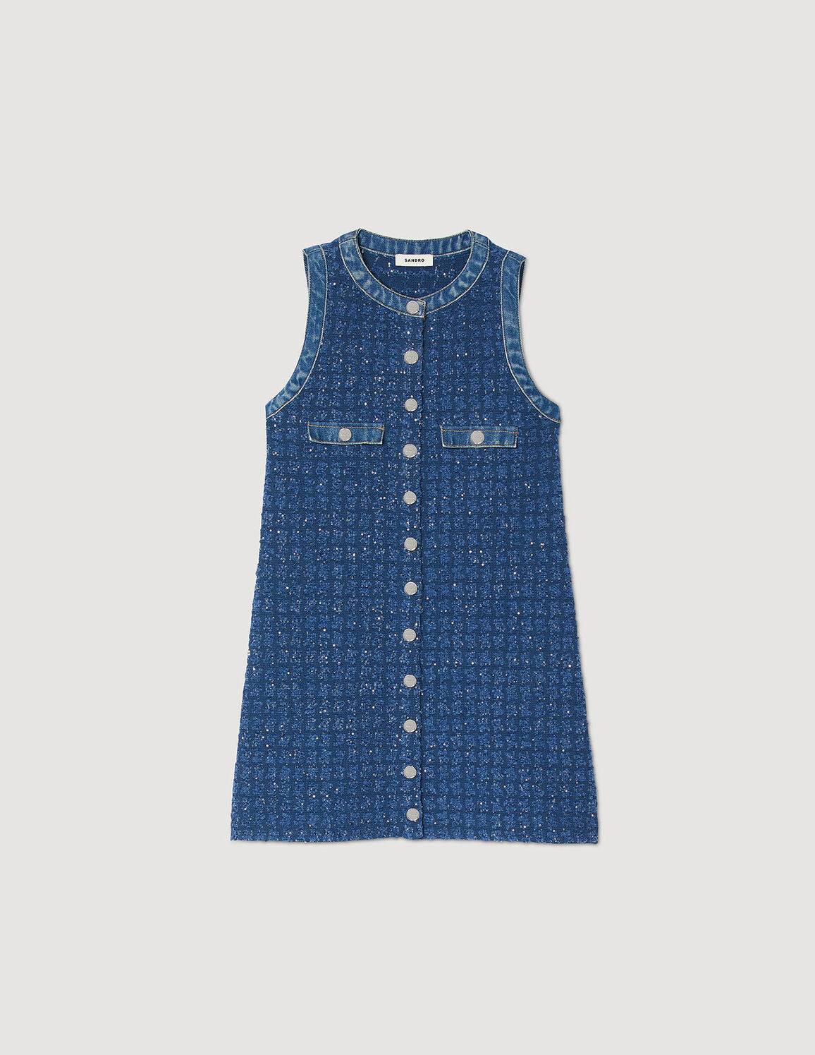 SANDRO Short Tweed Trapeze Dress