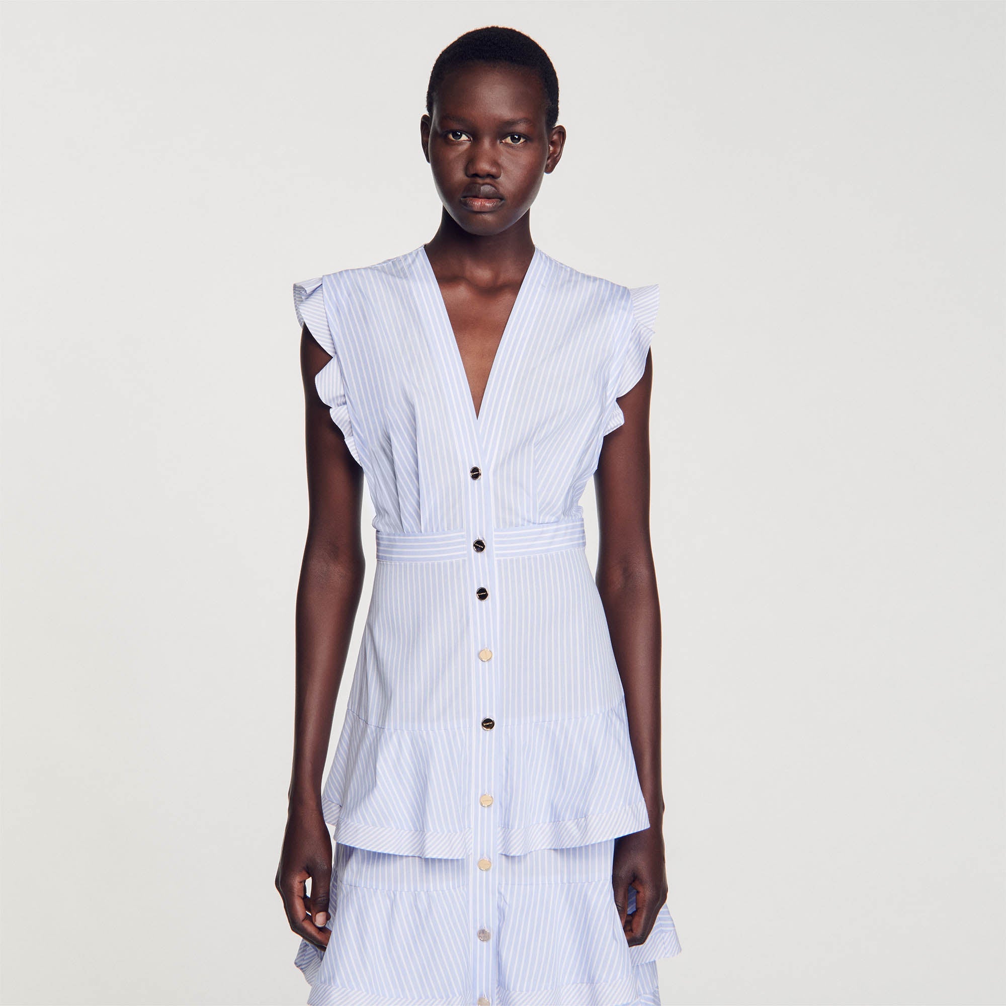 SANDRO Ruffled maxi dress