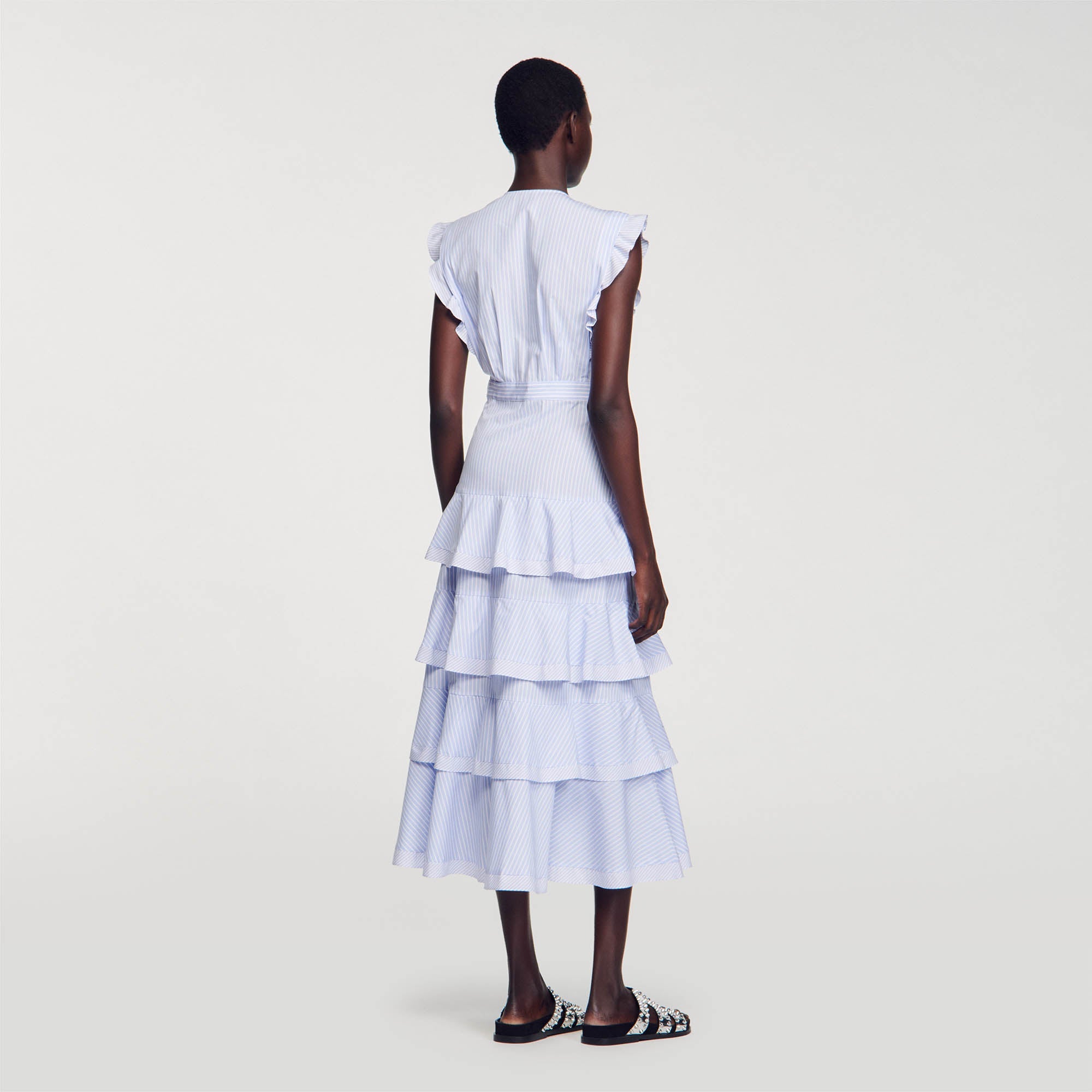 SANDRO Ruffled maxi dress