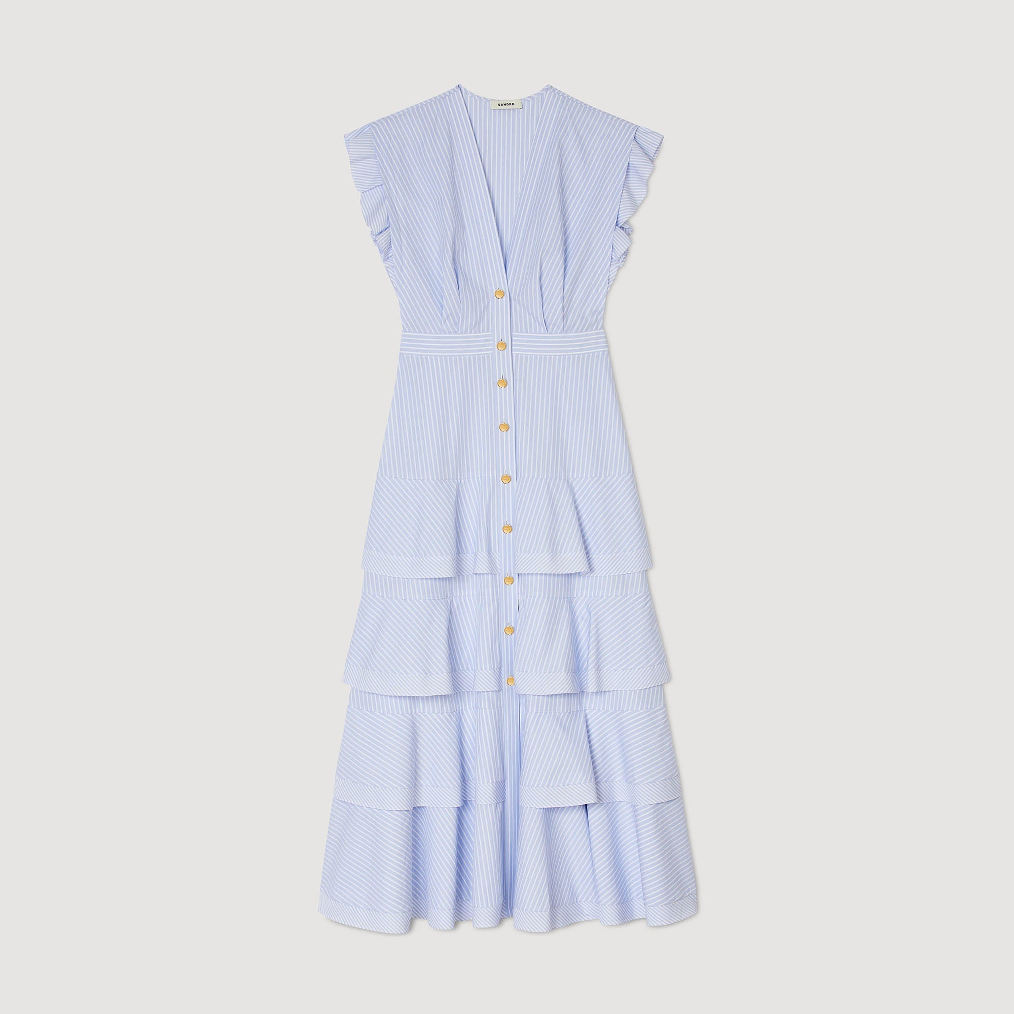 SANDRO Ruffled maxi dress