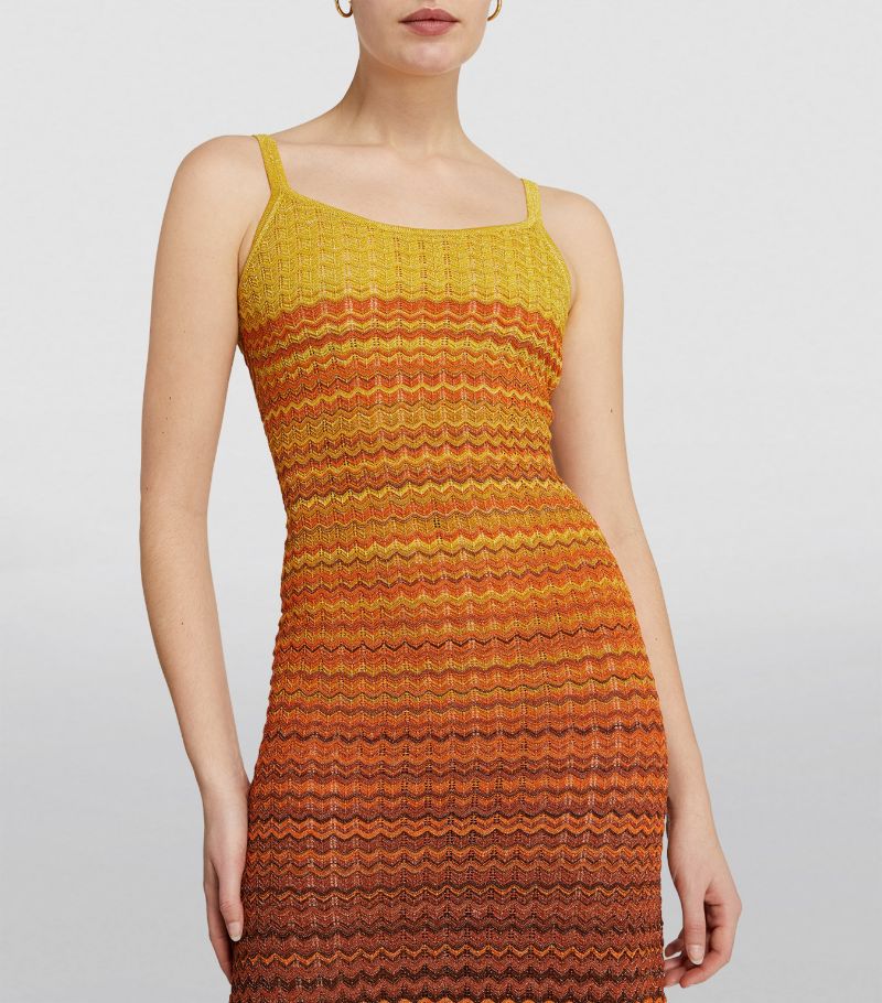 SANDRO Gradient Knitted Maxi Dress sunset