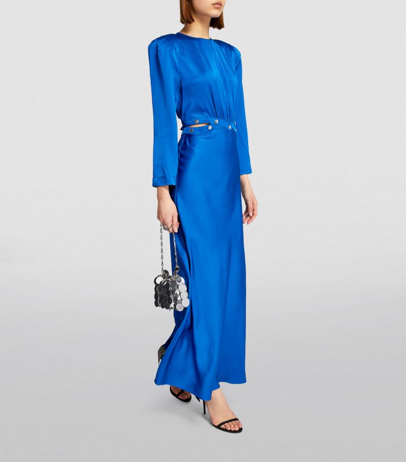 SANDRO Satin Maxi Dress - Blue SOLD OUT