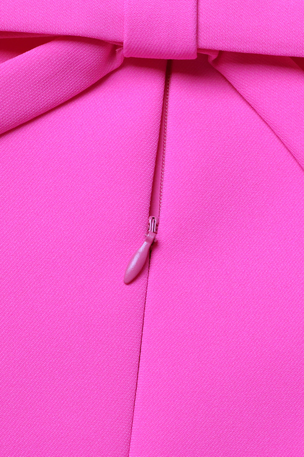 Mini Dress with Bow and Short Sleeves - Fuchsia