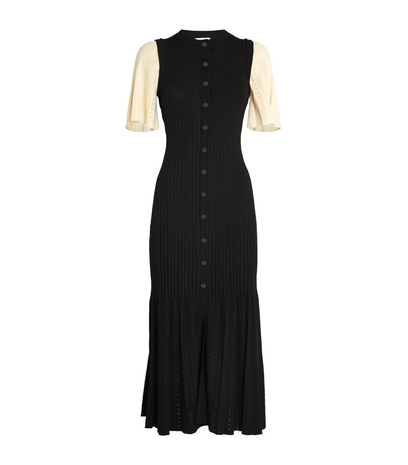 SANDRO Ribbed Midi Dress - Black