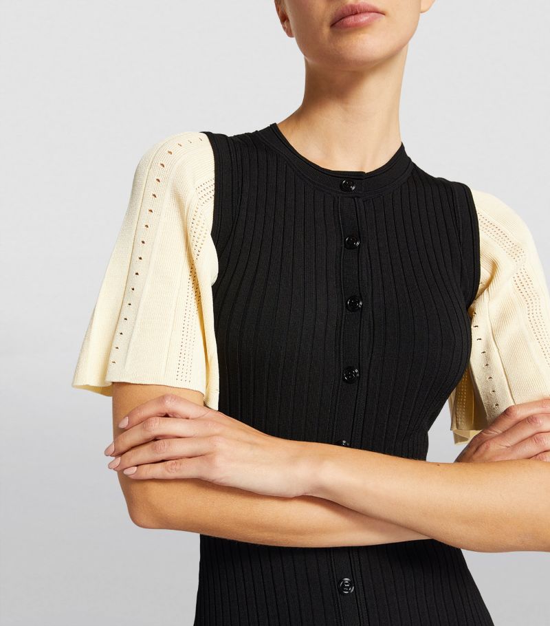 SANDRO Ribbed Midi Dress - Black