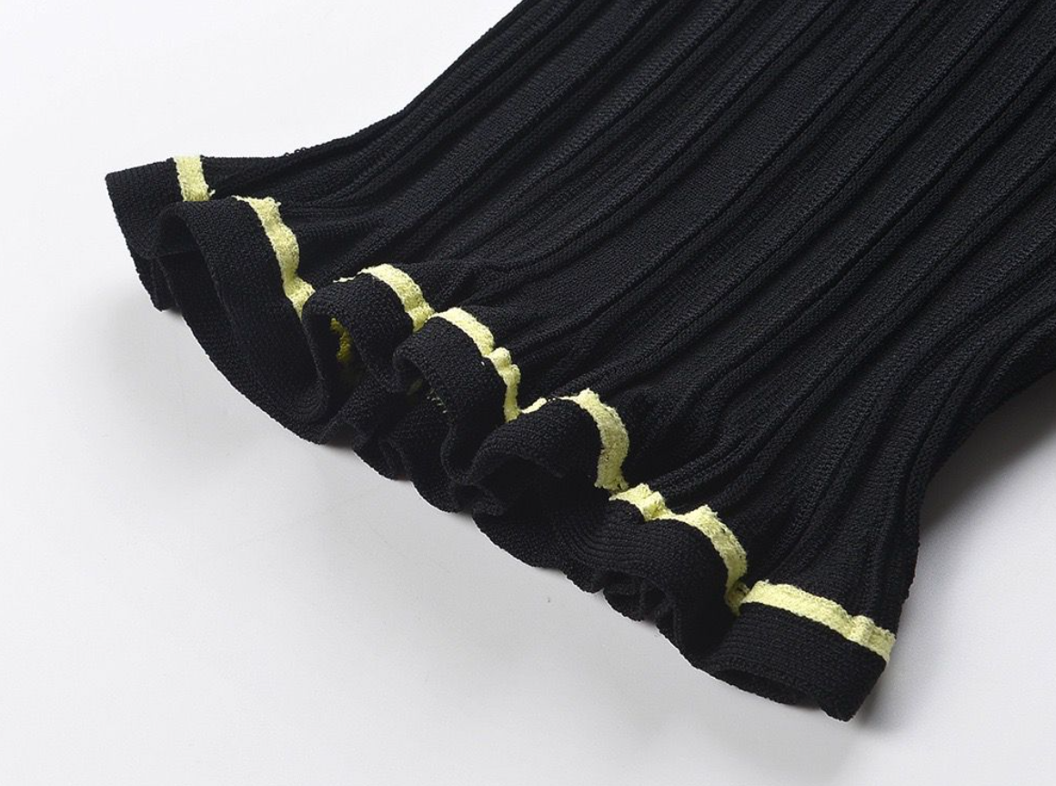 SANDRO Black Short Mini Dress with Buttons and Contrast Trim - Black