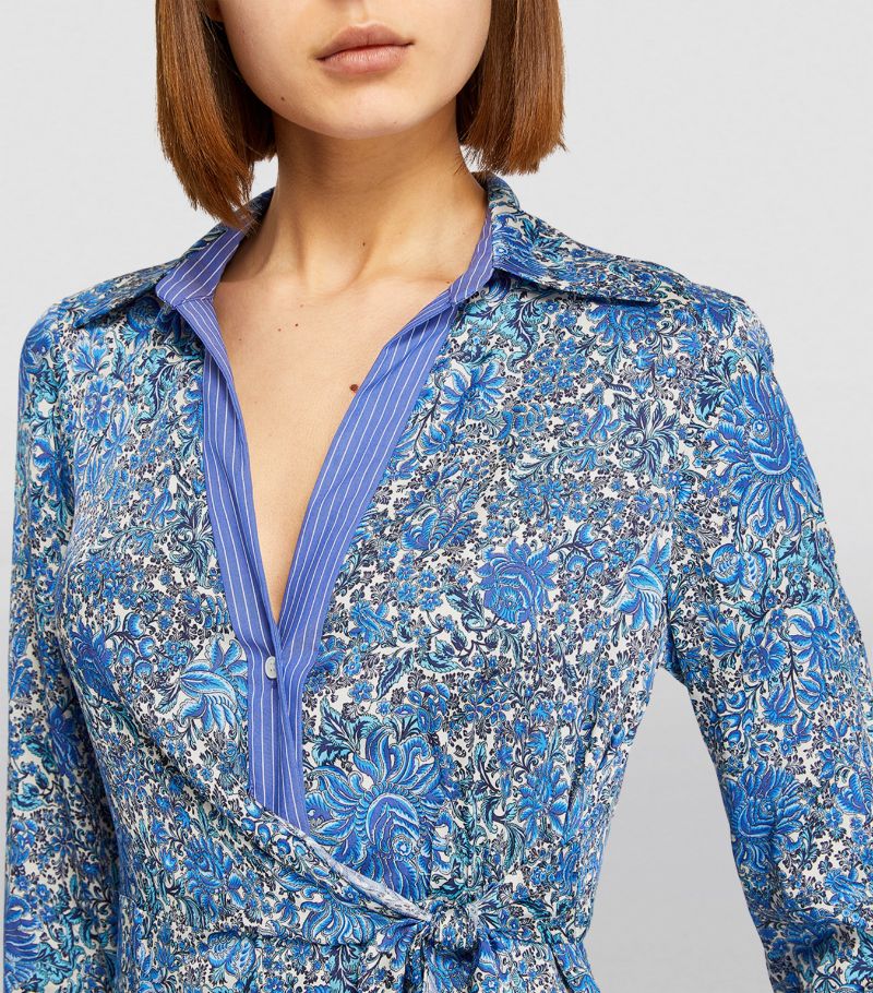 SANDRO Floral Print Midi Dress - Blue