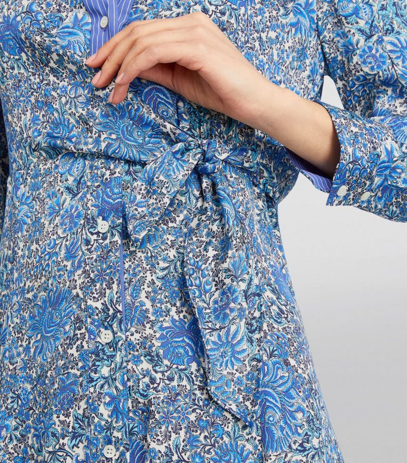 SANDRO Floral Print Midi Dress - Blue