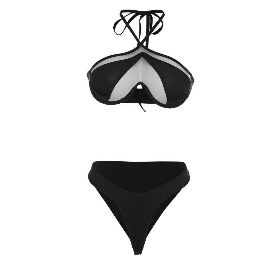 MIA HALTERNECK BIKINI SET - PLAIN BLACK