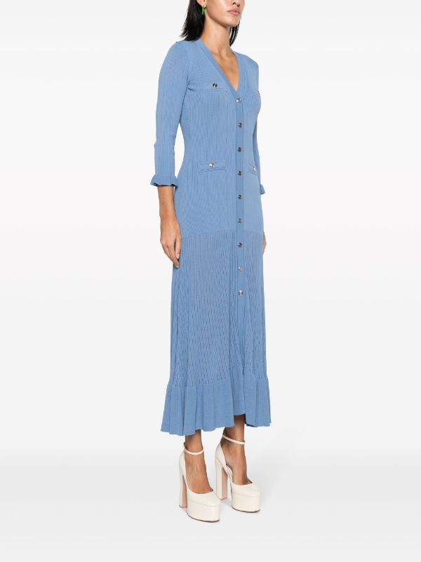 Sandro Rib knitted midi dress - Blue