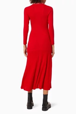 Sandro Esmeralda Midi Dress in Viscose Knit - red