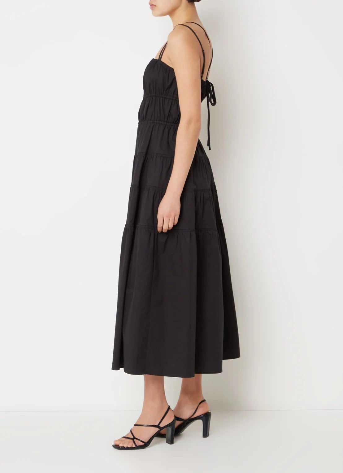 Sandro Layered midi dress with stretch - Black