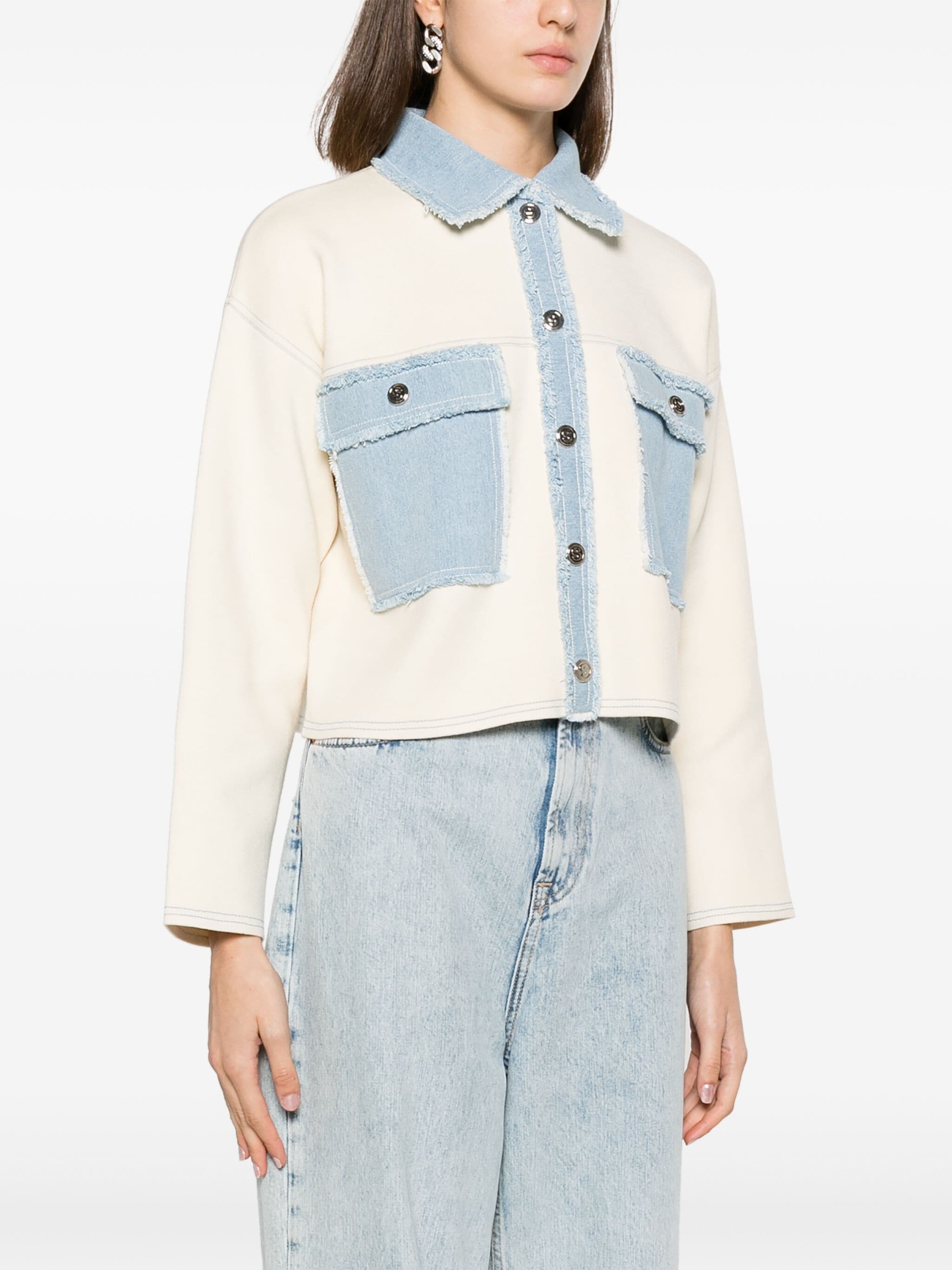 SANDRO two-tone denim jacket - White