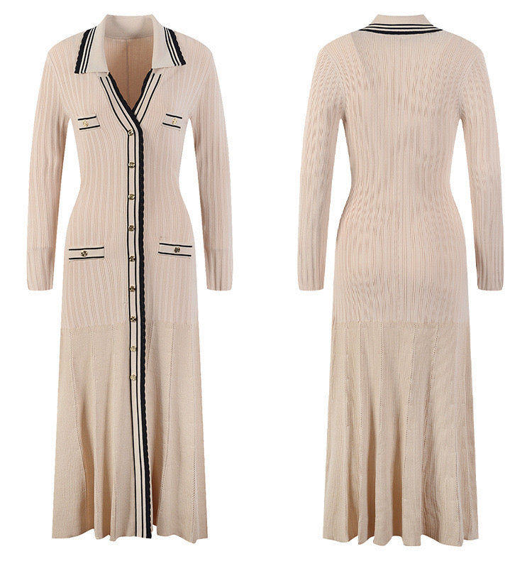 Sandro Alexandrine Maxi / Midi Dress - Beige