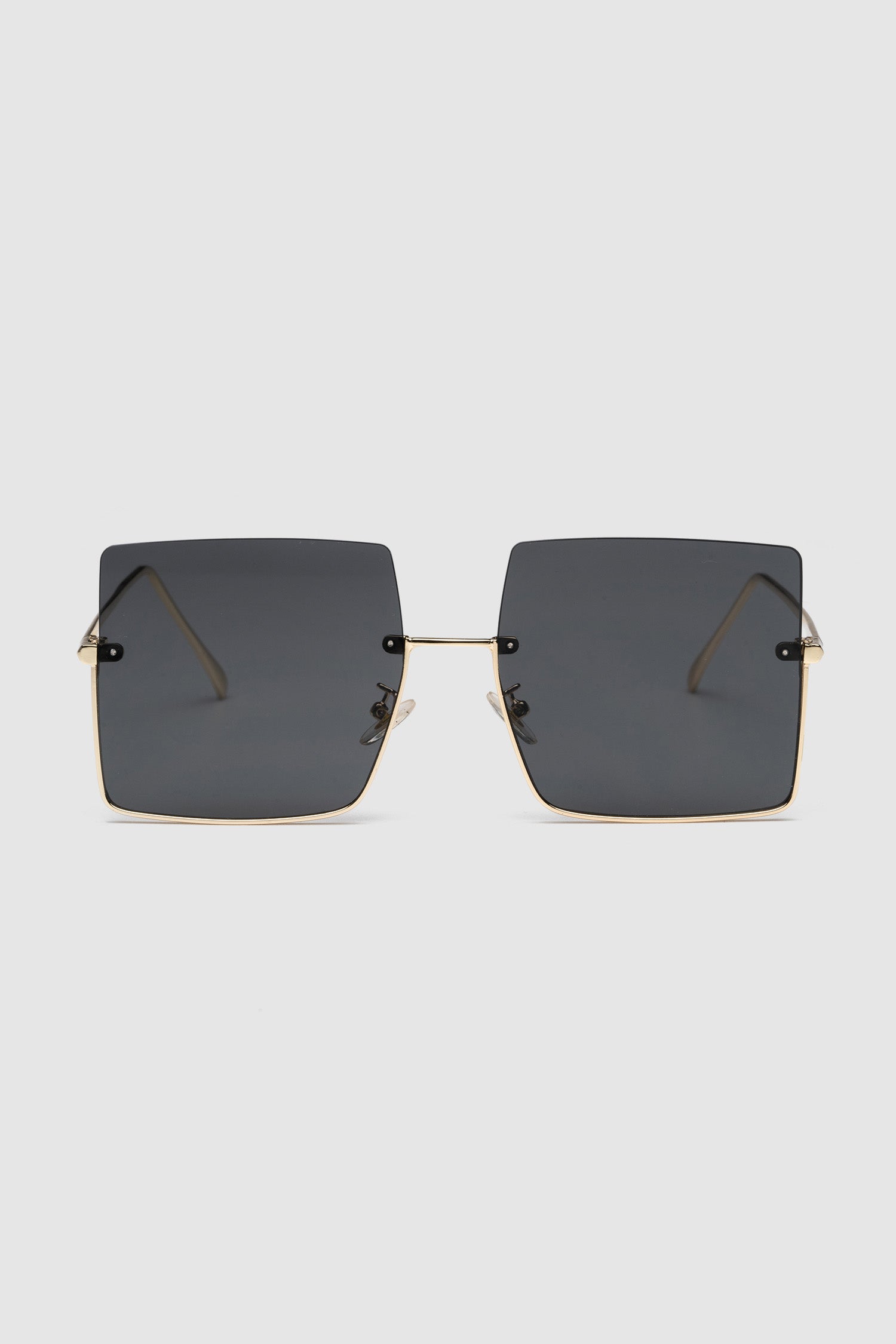 RIMA Rimless Oversized Square Sunglasses - Black