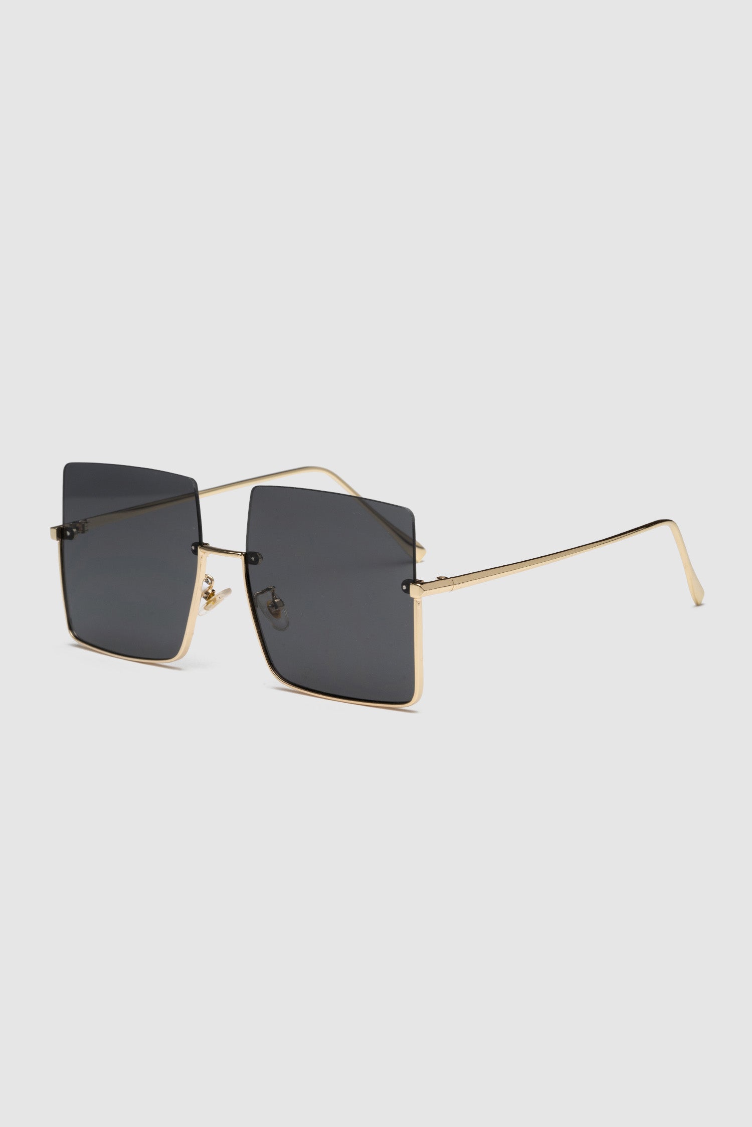 RIMA Rimless Oversized Square Sunglasses - Black