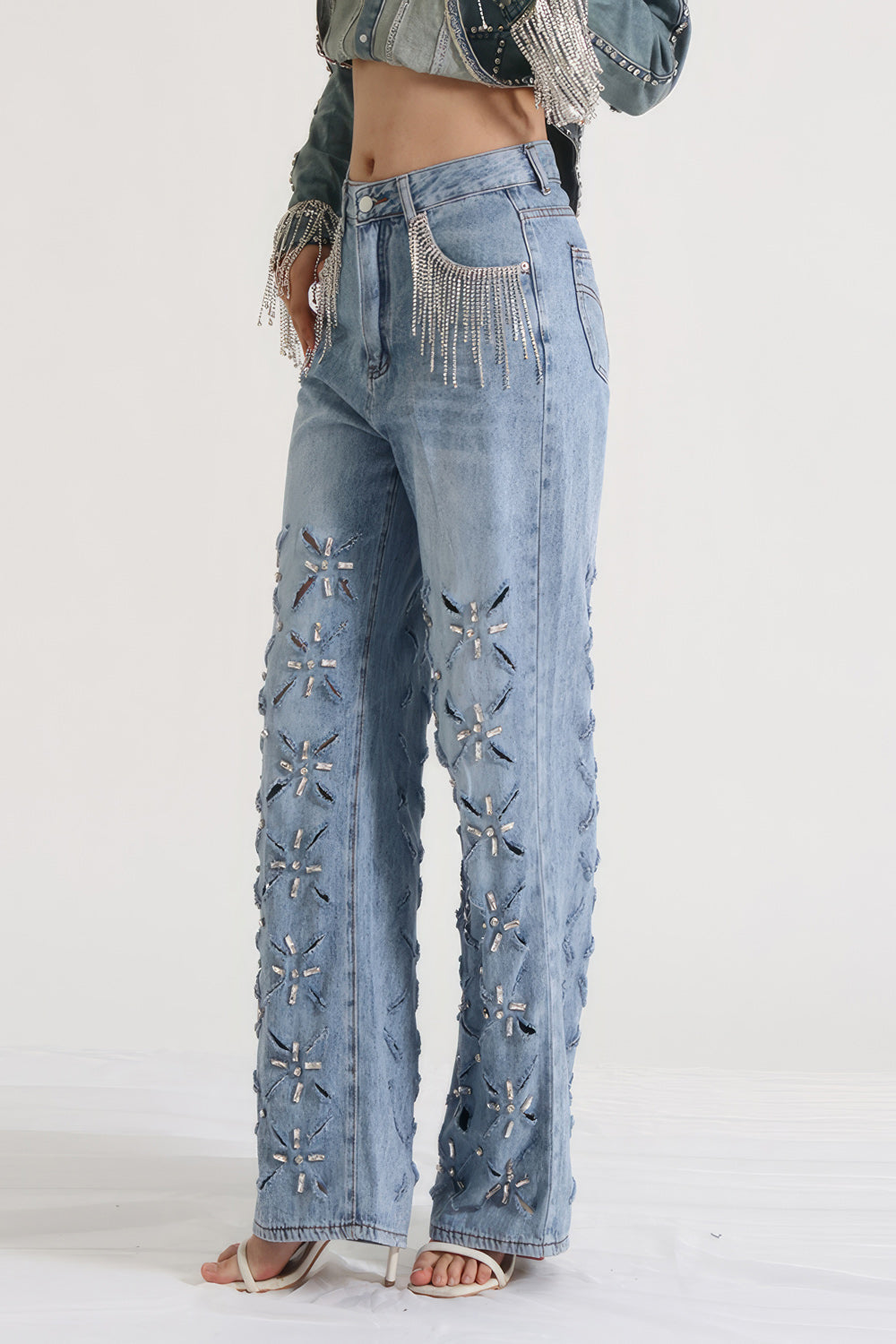 Jeans with Rhinestones - Blue